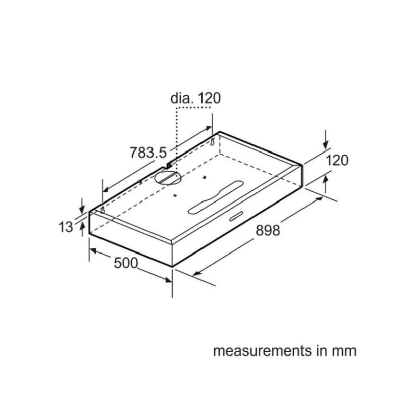 Kích thước của Máy hút mùi Bosch DHU965E Kích thước của Máy hút mùi Bosch DHU965E