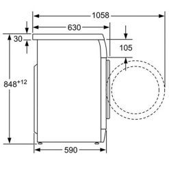 Kích thước máy giặt Bosch WAS32449SG