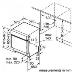 Kích thước máy rửa chén bát Bosch SMI63N25EU