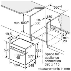 Kích cỡ Lò nướng Bosch HBG635BS1