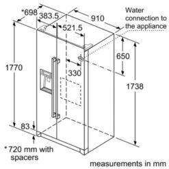 Kích thước Tủ lạnh side by side Bosch KAG90AI20G