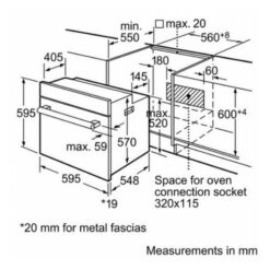 Kích thước Lò nướng Bosch HBN539S5