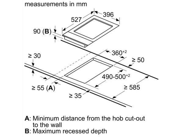 Bếp nướng domino Bosch PKY475FB1E 5 Kích thước BẾP NƯỚNG DOMINO BOSCH PKY475FB1E
