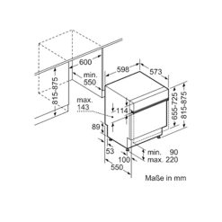 Kích thước máy rửa bát Bosch SMV88TS36E