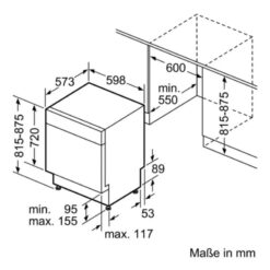 Kích thước Máy rửa bát Bosch SMU68TS02E
