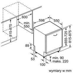 Kích thước máy rửa bát Bosch SMS25AI03E
