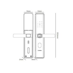 Khóa cửa điện tử Bosch ID 40PK màu đồng 3 Kích thước của Khóa cửa điện tử Bosch ID 40PK màu đồng