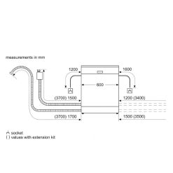 Kích thước máy rửa bát Bosch SMS4HAW48E serie 4