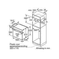 Kích thước Lò nướng Bosch HBA534BS0A