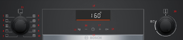 Bảng điều khiển lò nướng Bosch HBA5360B0K