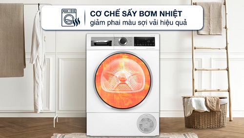 Đặc điểm máy sấy bơm nhiệt Bosch 9 kg WQG24570SG Đặc điểm máy sấy bơm nhiệt Bosch 9 kg WQG24570SG