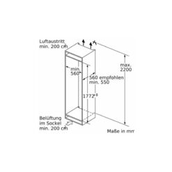 Tủ lạnh 2 cánh side by side 260 lít Bosch KIN86ADD0 5 Kích thước tủ lạnh 2 cánh side by side 260 lít Bosch KIN86ADD0