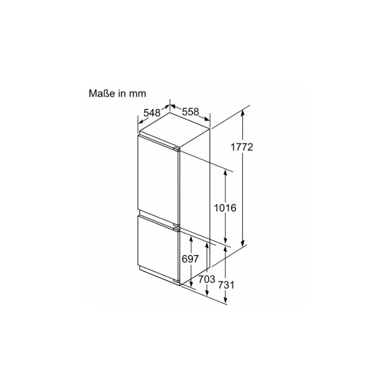 Kích thước tủ lạnh 2 cánh side by side 260 lít Bosch KIN86ADD0 Kích thước tủ lạnh 2 cánh side by side 260 lít Bosch KIN86ADD0