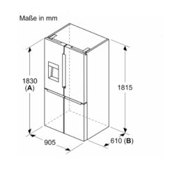 Tủ lạnh 4 cánh 574 lít Bosch KFI96AXEA 4 Kích thước tủ lạnh 4 cánh 574 lít Bosch KFI96AXEA