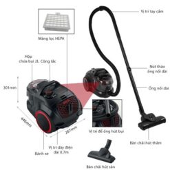 Máy hút bụi dạng hộp Bosch BGS21WX100 4 chi tiet may hut bui dang hop bosch bgs21wx100